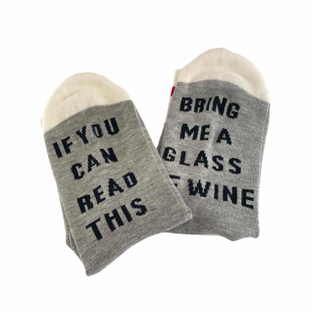 One-Size-Socken "bring me a glass of wine"