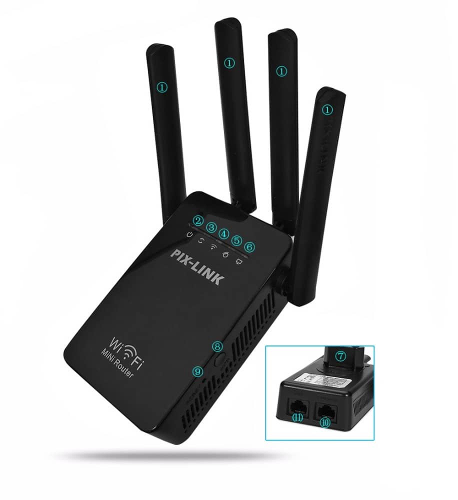 Wi-Fi Range Extender (Repeater / Extender) 300Mbps - 2,4 GHz