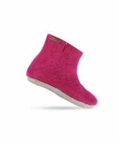 Wollstiefel (100% reine Wolle) - Modell Pink mit Ledersohle