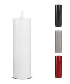 LED Kerze (1 Stück) mit realistischer 3D Flamme 5 x 20 cm