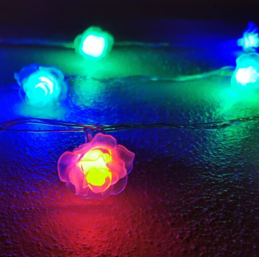 LED-Lichterkette mit Blumen 20 Stk. Transparent - Mehrfarbig mit Blinkfunktion (3