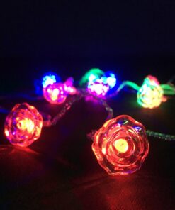 LED-Lichterkette mit Blumen Weiß 20 Stück - Mehrfarbig mit Blinken (3