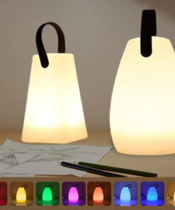 Tischleuchte LED mit Griff - quadratisch oder oval - RGB-Farbwechsel