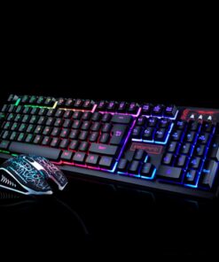 Gaming-Tastatur und Maus mit LED-Hintergrundbeleuchtung
