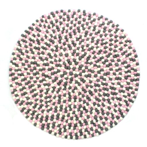 Kugelteppich aus 100 % reiner Nepalwolle – Pink