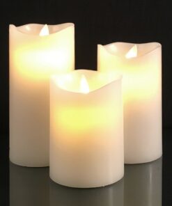 LED-Kerze mit beweglicher 3D-Flamme und Fernbedienung - Weiß (3Stück)