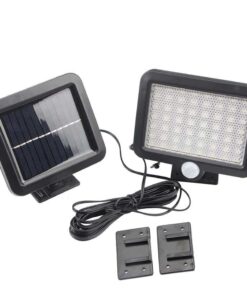 LED Lampe schwarz (quadratisch) mit Bewegungssensor - Solar