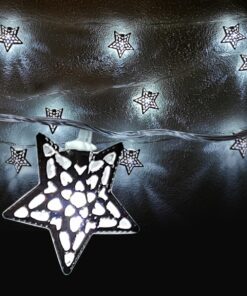 LED-Lichterkette mit silbernen Sternen (3