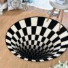 Runder Vortex 3D-Illusionsteppich - 100 cm - rutschfest