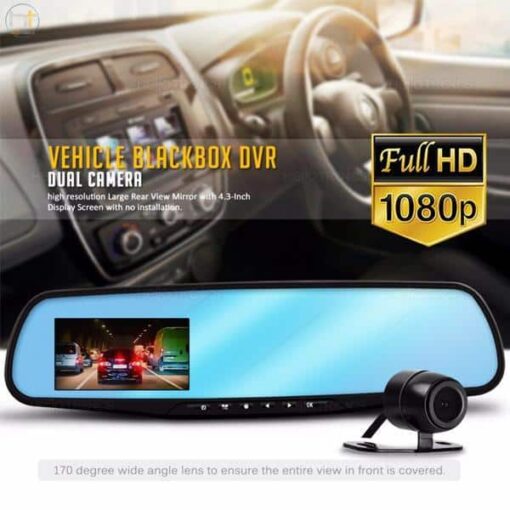 Dashcam-Rückspiegel mit Front-/Rückfahrkamera (Full HD und Nightvision)