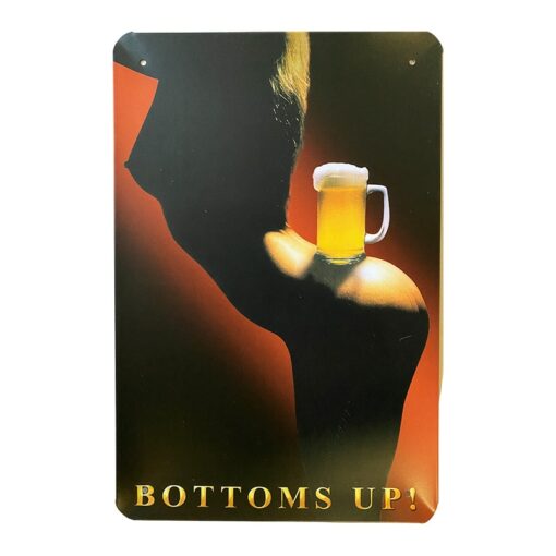 Metallschild - Bottoms Up