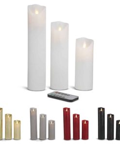 LED-Kerze mit realistisch bewegter Flamme und Fernbedienung 3 Stück