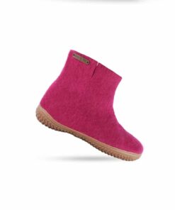 Wollstiefel (100% reine Wolle) - Modell Pink mit Gummisohle
