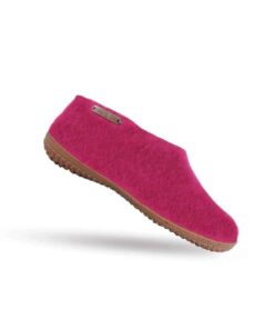 Wollhausschuhe (100% reine Wolle) - Model Pink mit Gummisohle